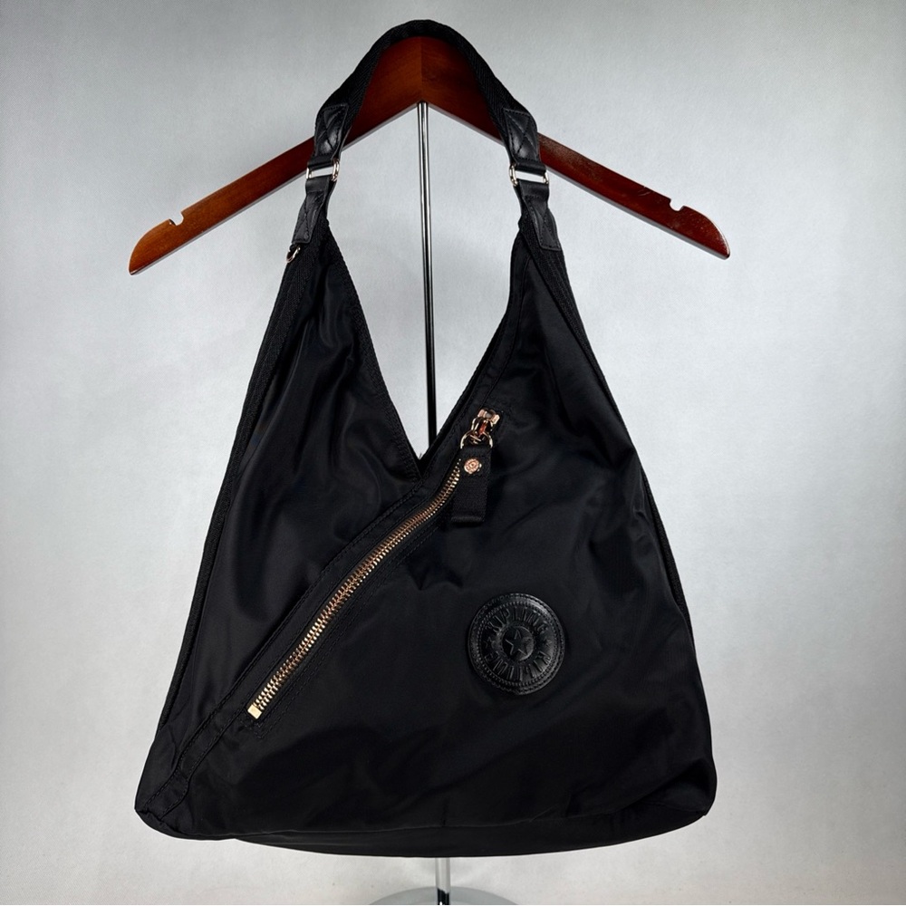 Kipling One Shoulder Bag Olina Tote KI4881 Black with Rose Gold Hardware EUC